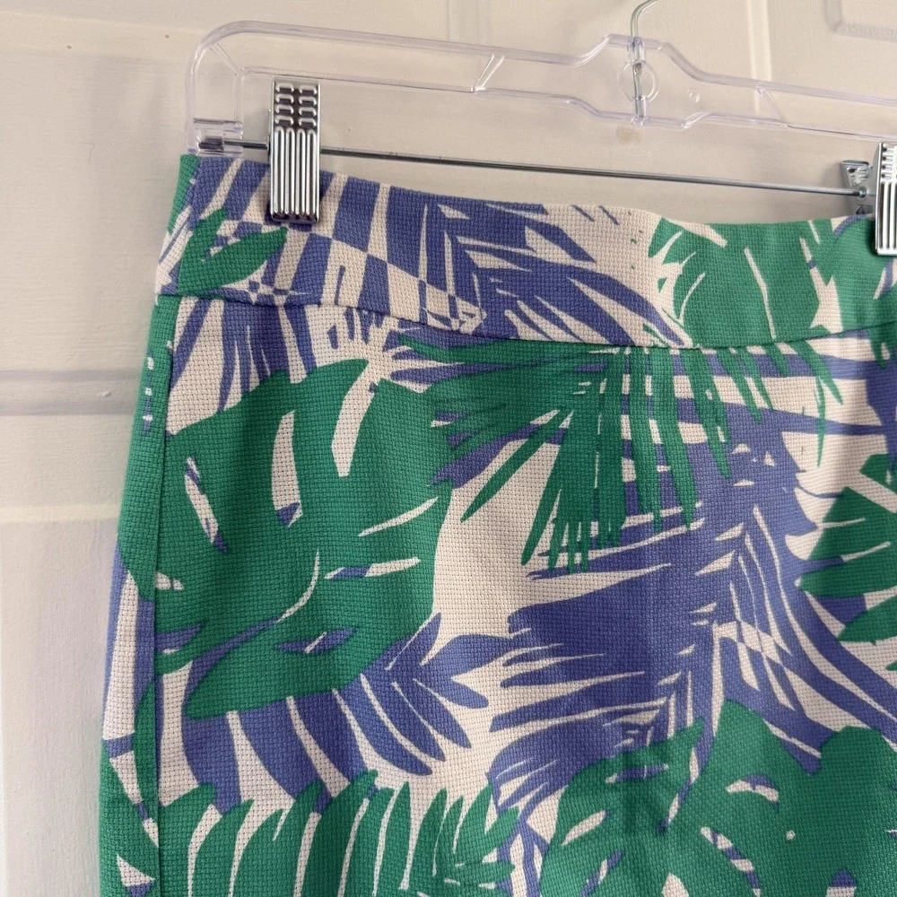 LOFT Petites Tropical Palm Leaf Pencil Skirt 00P Coastal‎ Resort Preppy Tropical